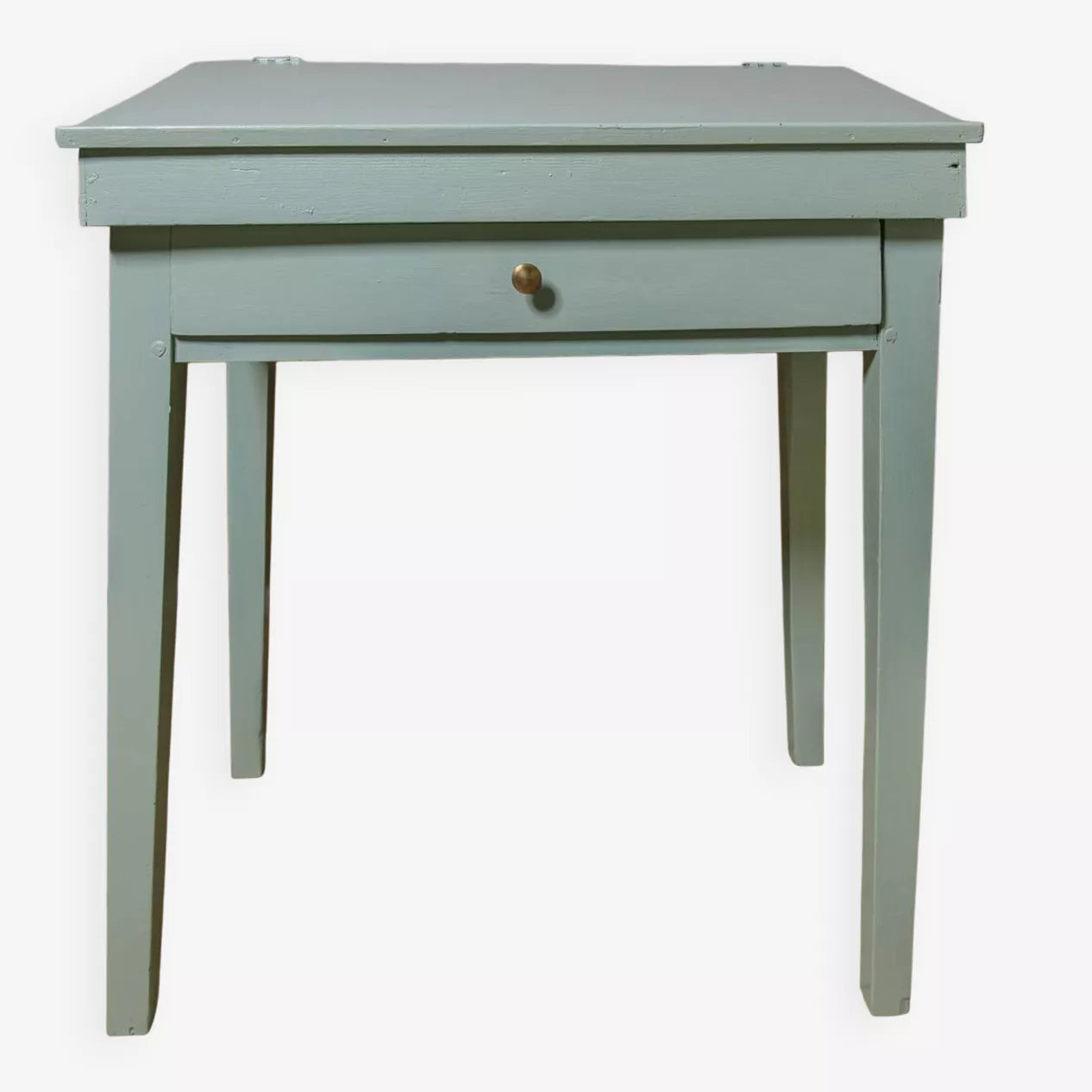 Bureau pupitre ancien revisité – vert mélèze & intérieur jungle chic