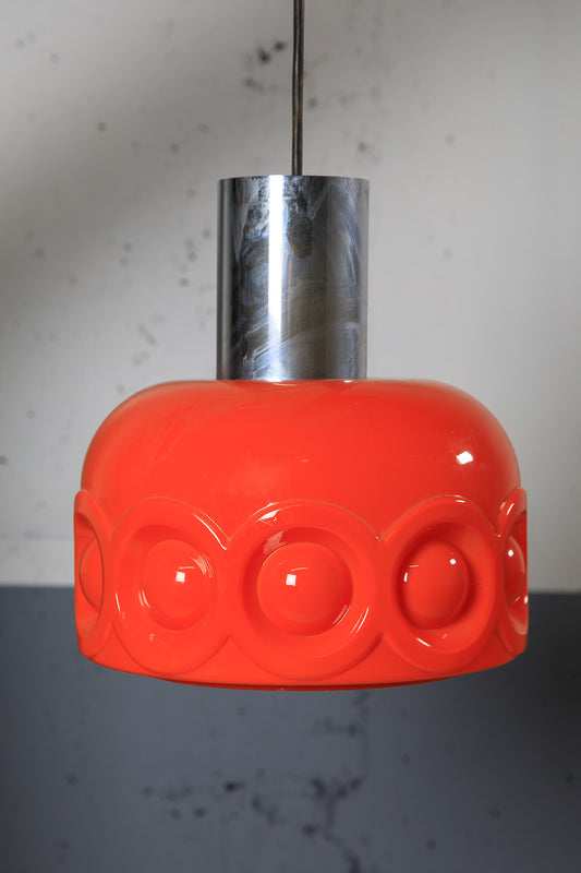 Suspension vintage en opaline orange – Années 60/70